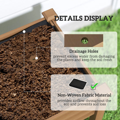Raised Garden Bed With Greenhouse Cover, Elevated Wood Planter Box, Brown Elevated Garden Beds at Gallery Canada