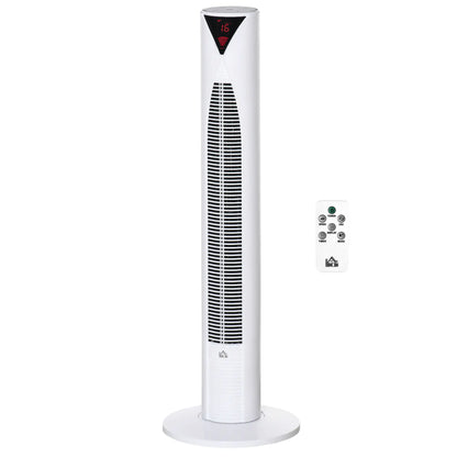 Freestanding Tower Fan, 3 Speed, 12h Timer, Oscillating, LED Panel, Remote, White Tower Fans at Gallery Canada