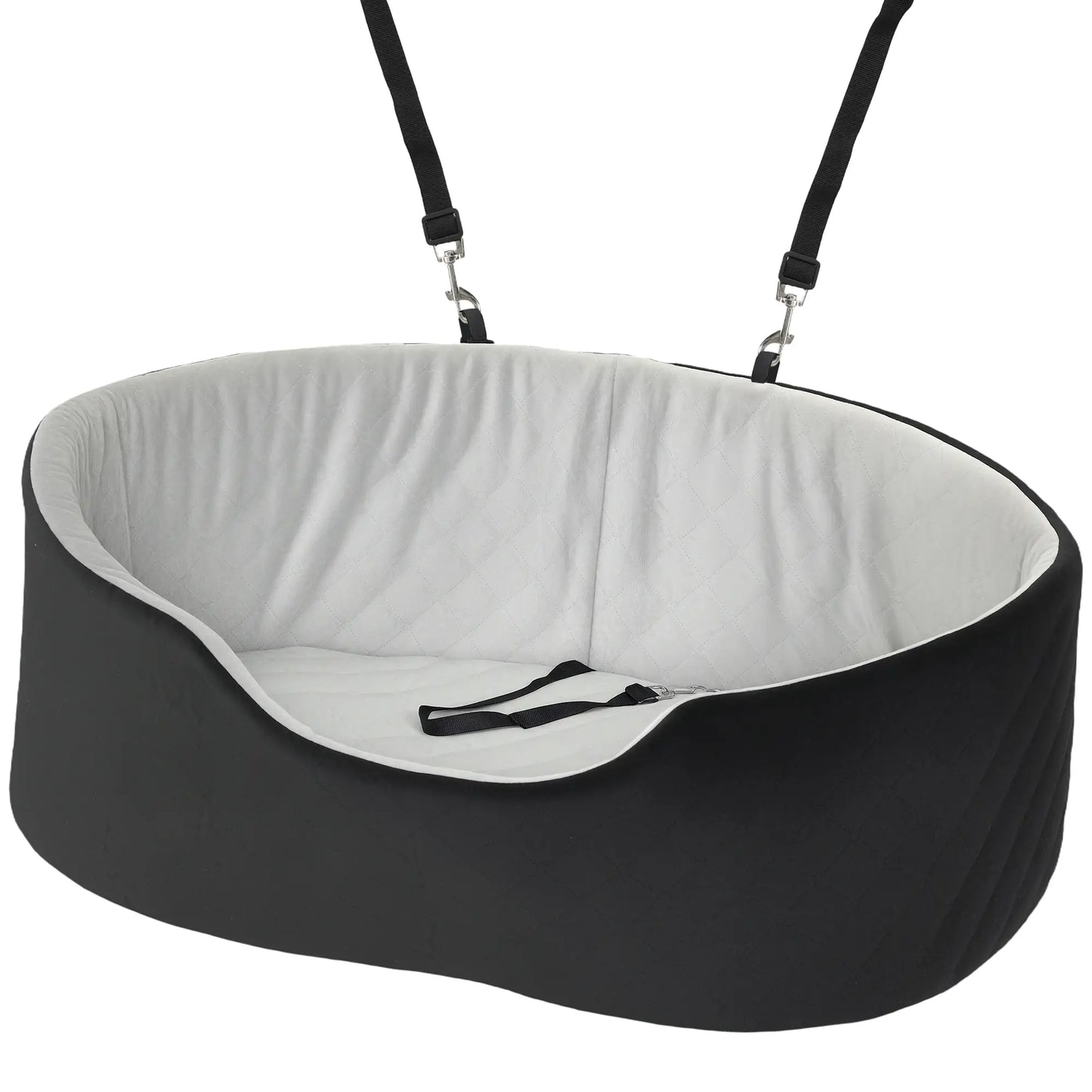 Dog Car Seat for Small Medium Pets, Detachable Washable Pet Bed with Cushion and Safety Belt, Black Elevated Dog Beds Black, Grey at Gallery Canada