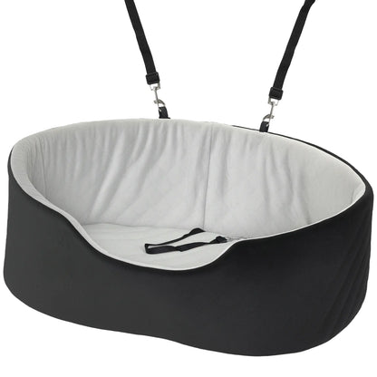 Dog Car Seat for Small Medium Pets, Detachable Washable Pet Bed with Cushion and Safety Belt, Black Elevated Dog Beds Black, Grey at Gallery Canada