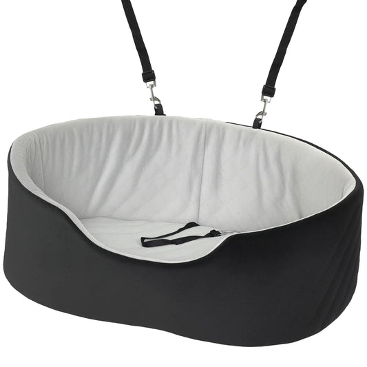 Dog Car Seat for Small Medium Pets, Detachable Washable Pet Bed with Cushion and Safety Belt, Black Elevated Dog Beds Black, Grey at Gallery Canada
