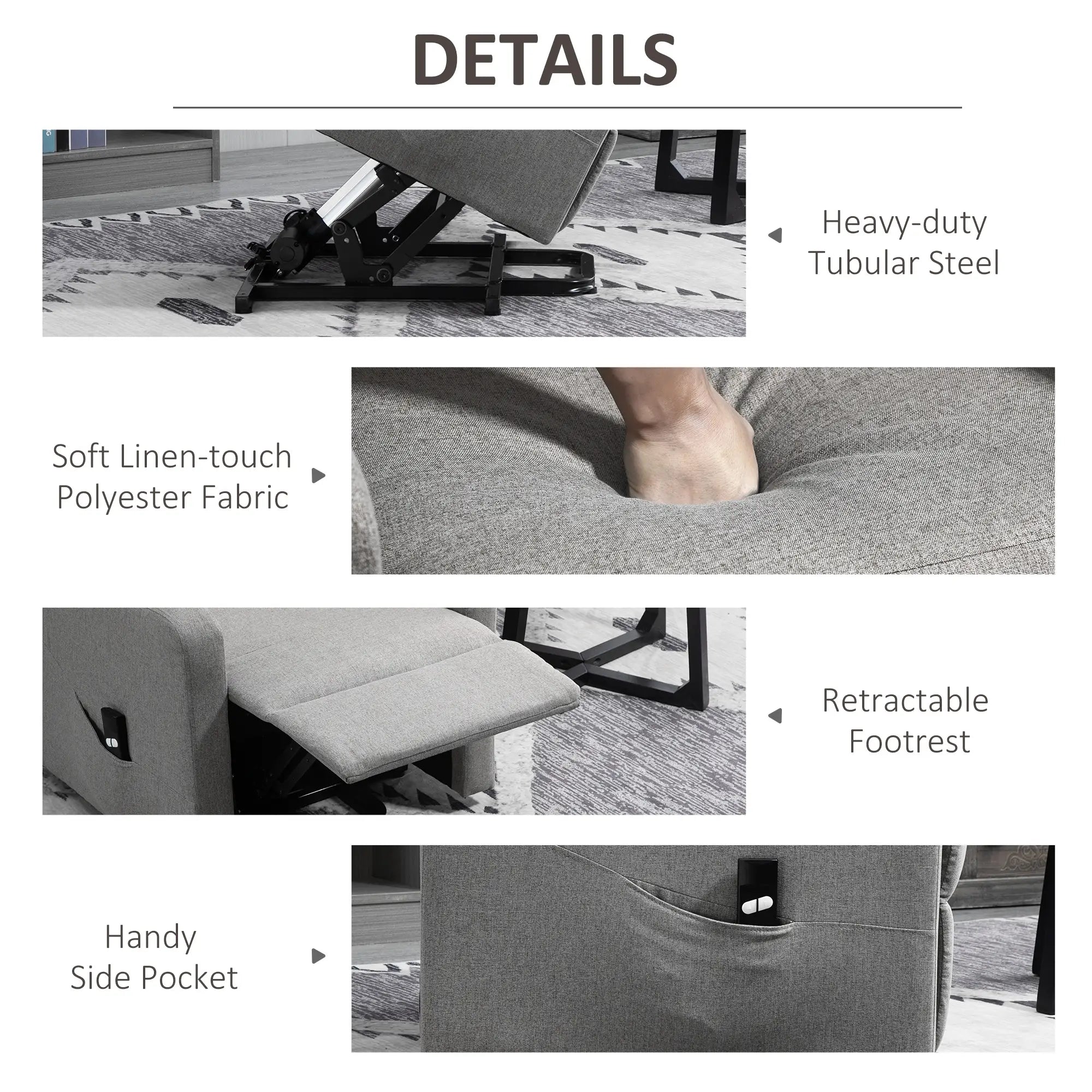 Electric Lift Recliner Chair, Power Chaise Lounge, Remote Control, Side Pocket Electric Power Lift Chairs at Gallery Canada