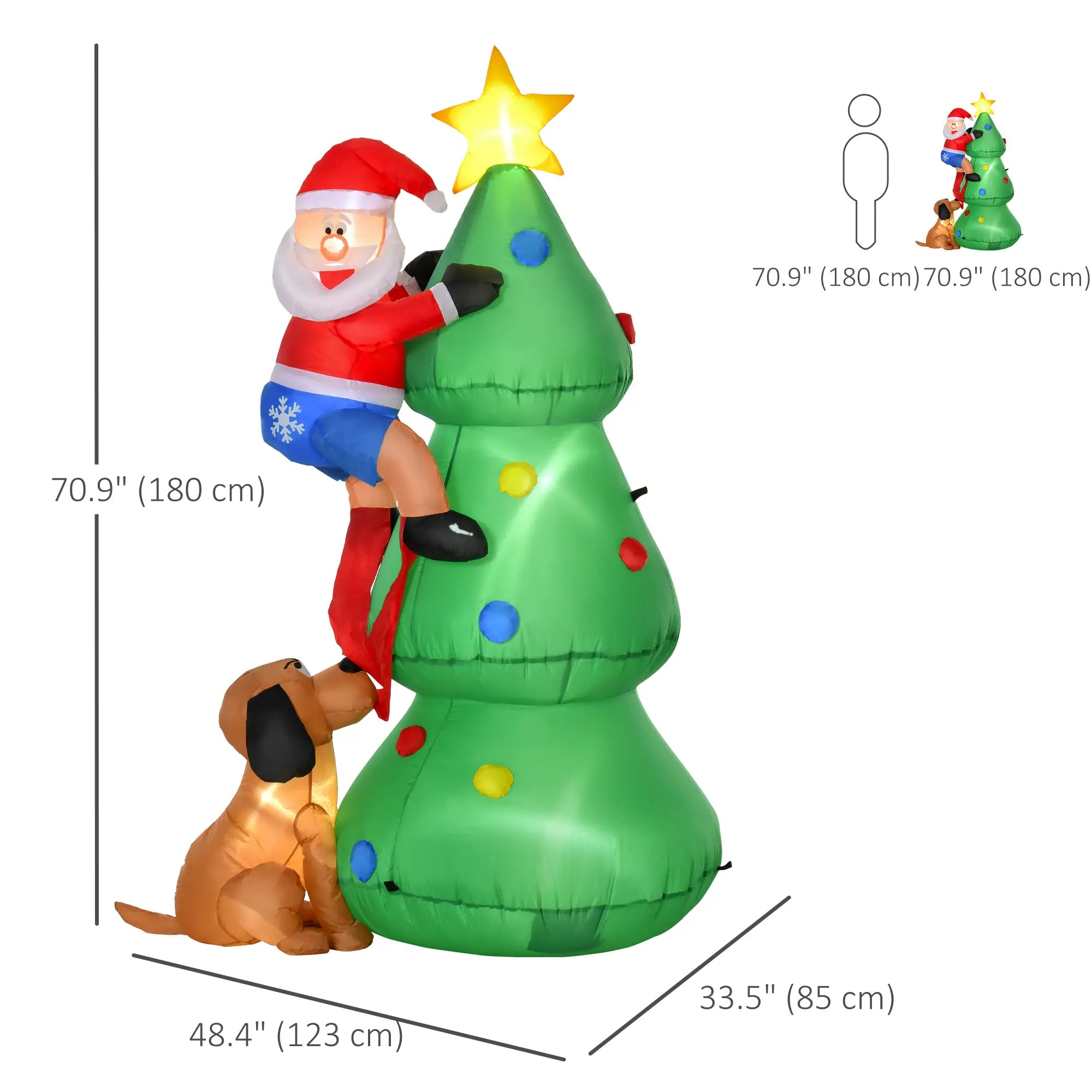 5.9ft Inflatable Christmas Tree, LED Lights, Indoor Outdoor Decor Christmas Inflatables at Gallery Canada