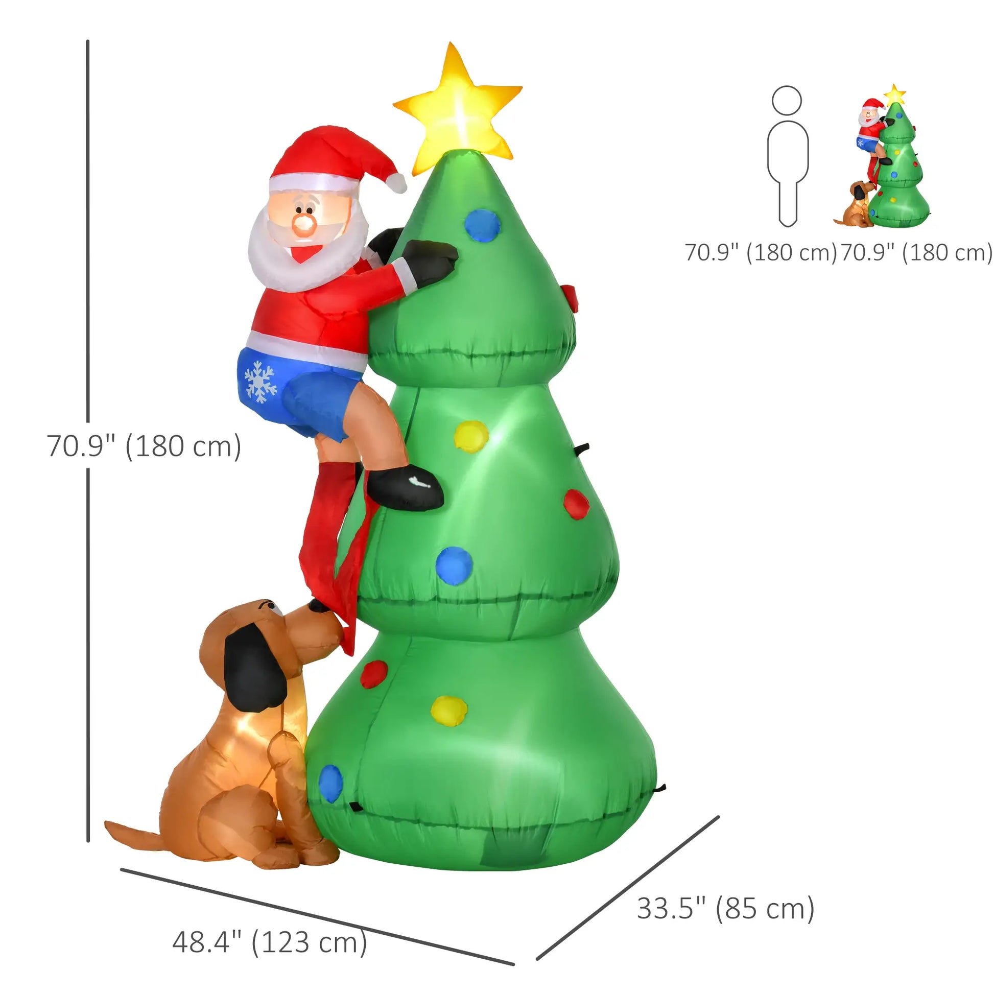 5.9ft Inflatable Christmas Tree, LED Lights, Indoor Outdoor Decor Christmas Inflatables at Gallery Canada