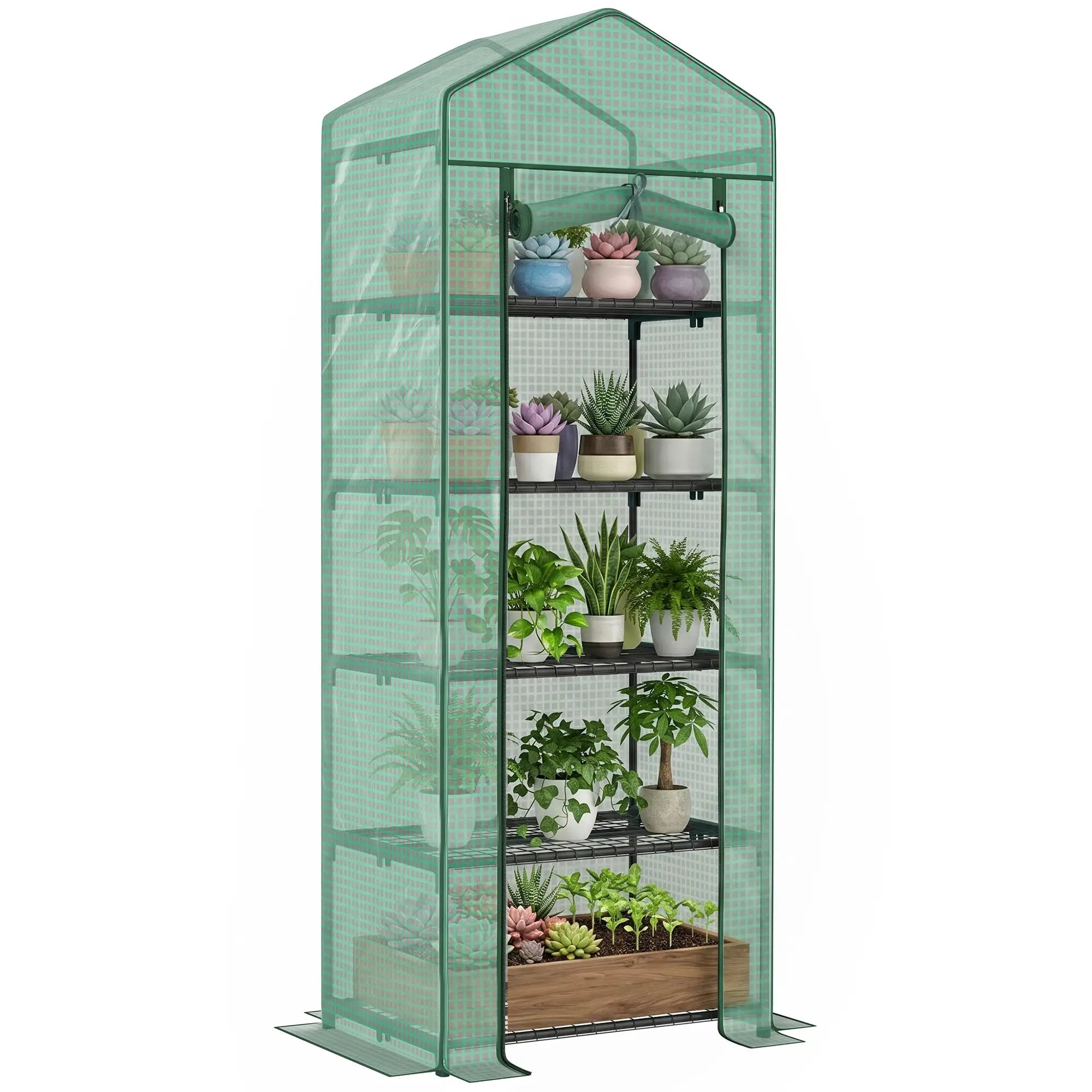 5 Tier Mini Greenhouse, Portable, Transparent, 27.25