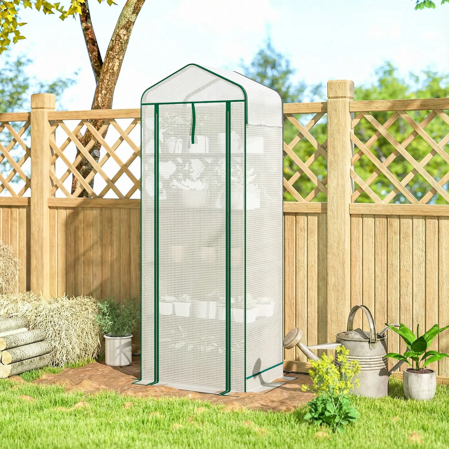Mini Greenhouse With Screen Roof, 27.6" x 19.7" x 75.6", White Portable Greenhouses at Gallery Canada