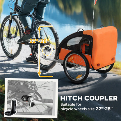 2-Seat Child Bike Trailer, Steel Frame, 5-Point Harness, Orange Kids Bike Trailers at Gallery Canada
