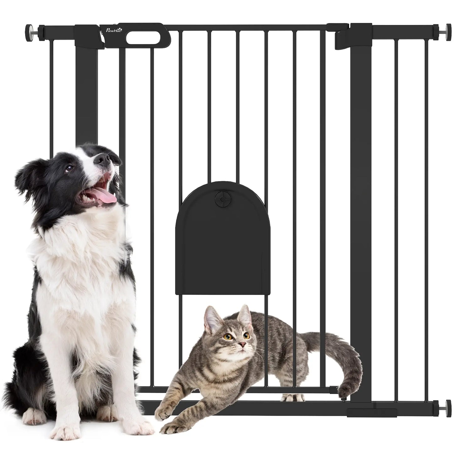 30"-41" Extra Wide Pet Gate, 35"H, Small Door, Black Houses, Kennels & Pens at Gallery Canada