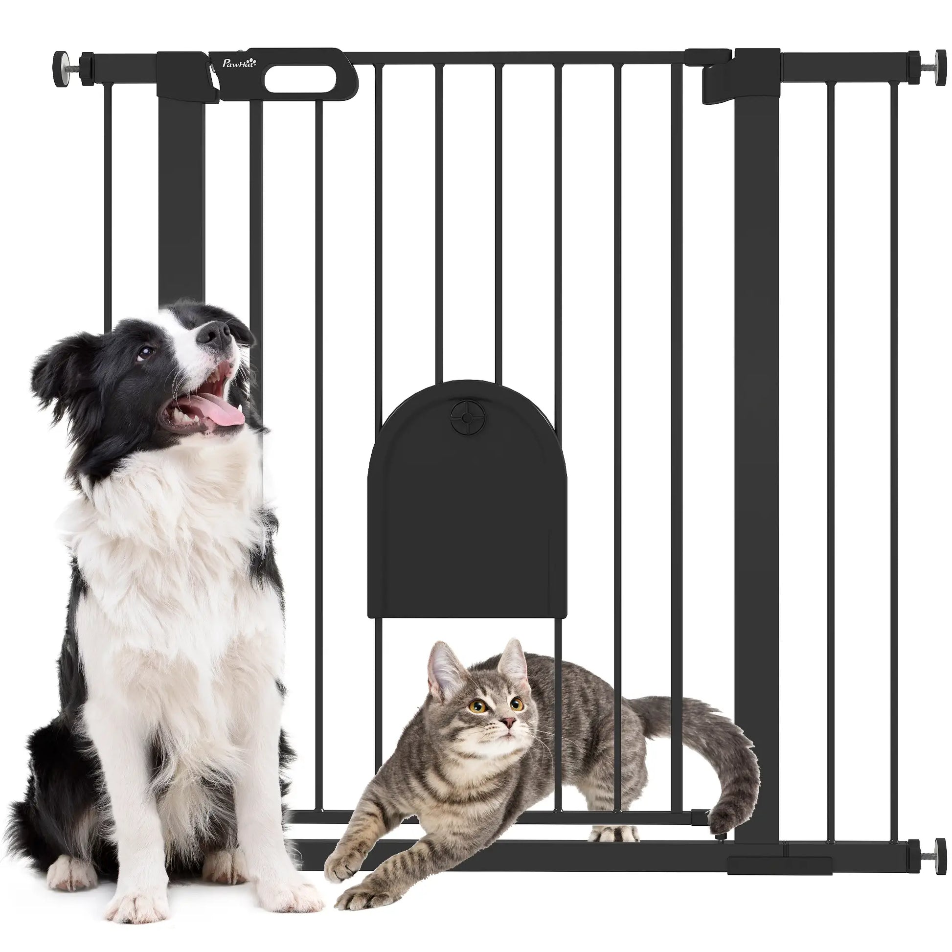 30"-41" Extra Wide Pet Gate, 35"H, Small Door, Black Houses, Kennels & Pens at Gallery Canada