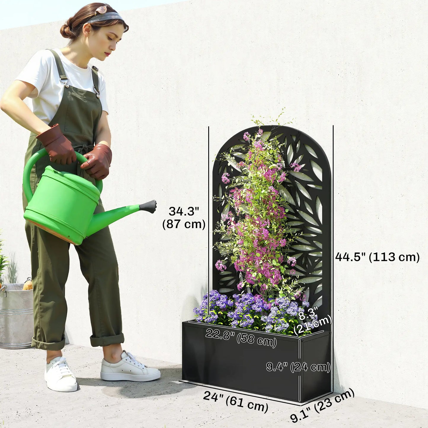 Metal Garden Bed with Trellis for Climbing Plants Galvanized Planter Boxes at Gallery Canada