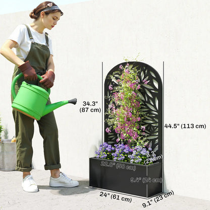 Metal Garden Bed with Trellis for Climbing Plants Galvanized Planter Boxes at Gallery Canada