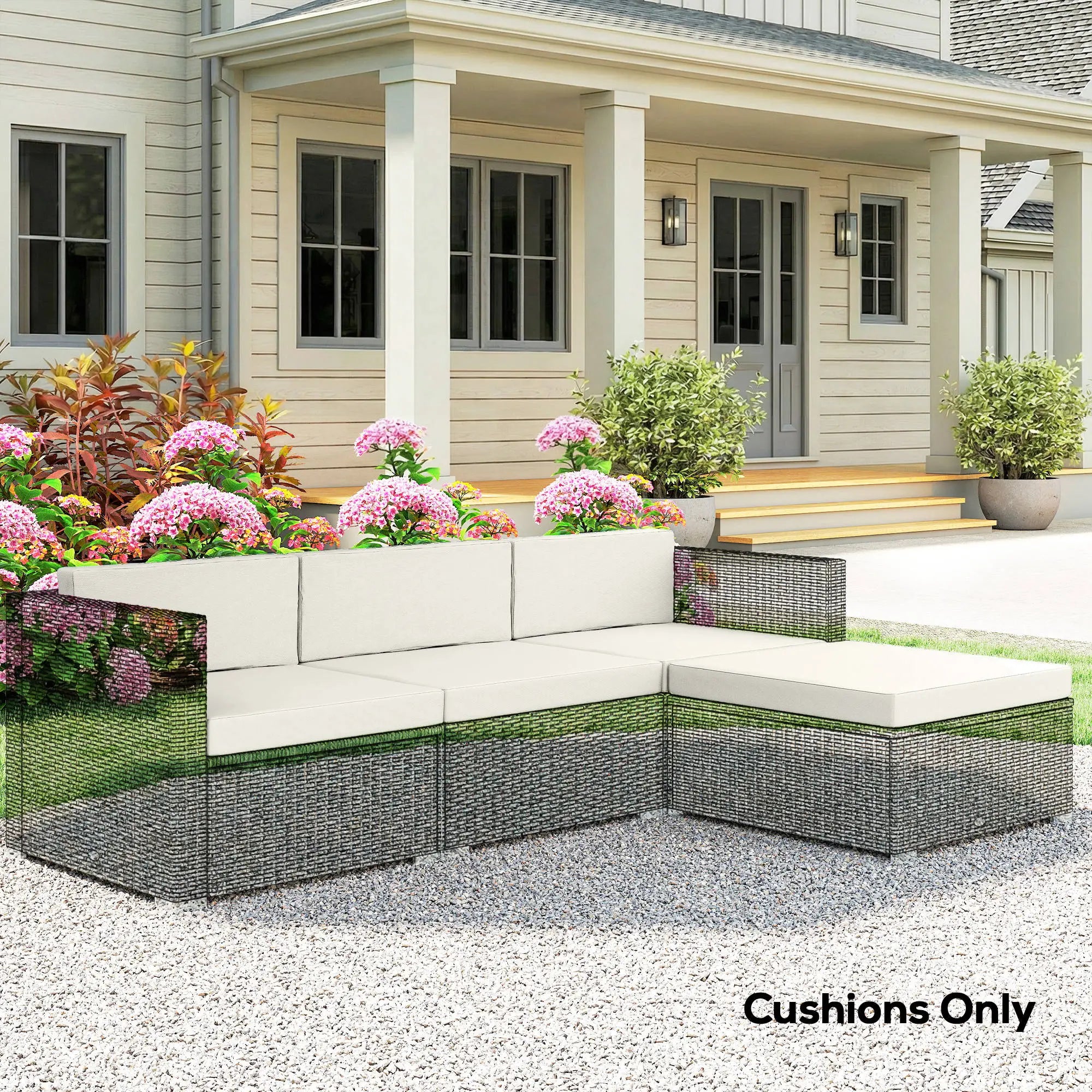 Water-Repellent Patio Loveseat Cushion, 23.6