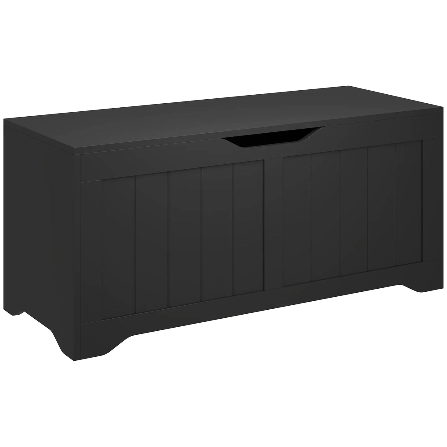 Storage Bench with Lift Top Storage Chest with Safety Hinges for Entryway, Living Room, Black