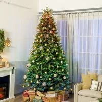 Sapin de Noël de 9 pieds, Frasier Grande Fir, conception à charnières, LEDs, télécommande, minuterie