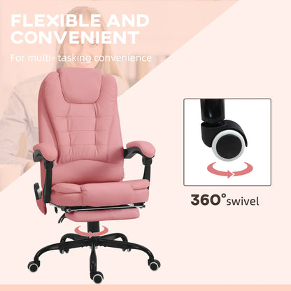 7-Point Vibrating Massage Chair, Reclining with Footrest, Pink Massage Chairs at Gallery Canada