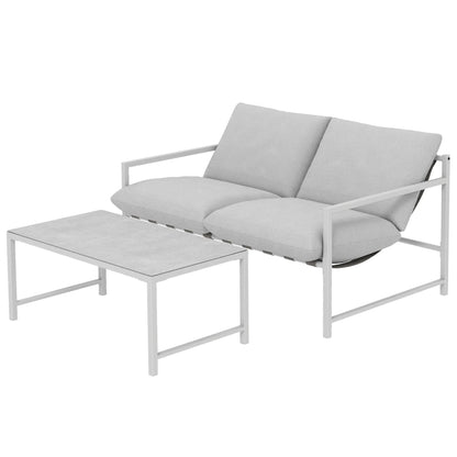 Patio Furniture Set, Loveseat Sofa With Coffee Table, Light Grey Patio Furniture Sets Light Grey, Grey at Gallery Canada