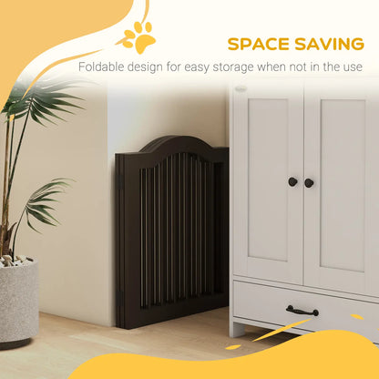 24 Inch Freestanding Pet Gate, 2 Support Feet, Coffee Pet Gates at Gallery Canada