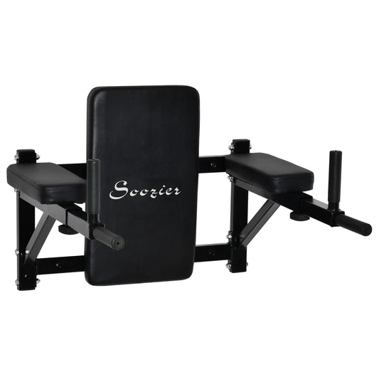 Wall Mounted Dip Station, Power Tower, Pull Up Bar, Black Pull Up Bars Black at Gallery Canada
