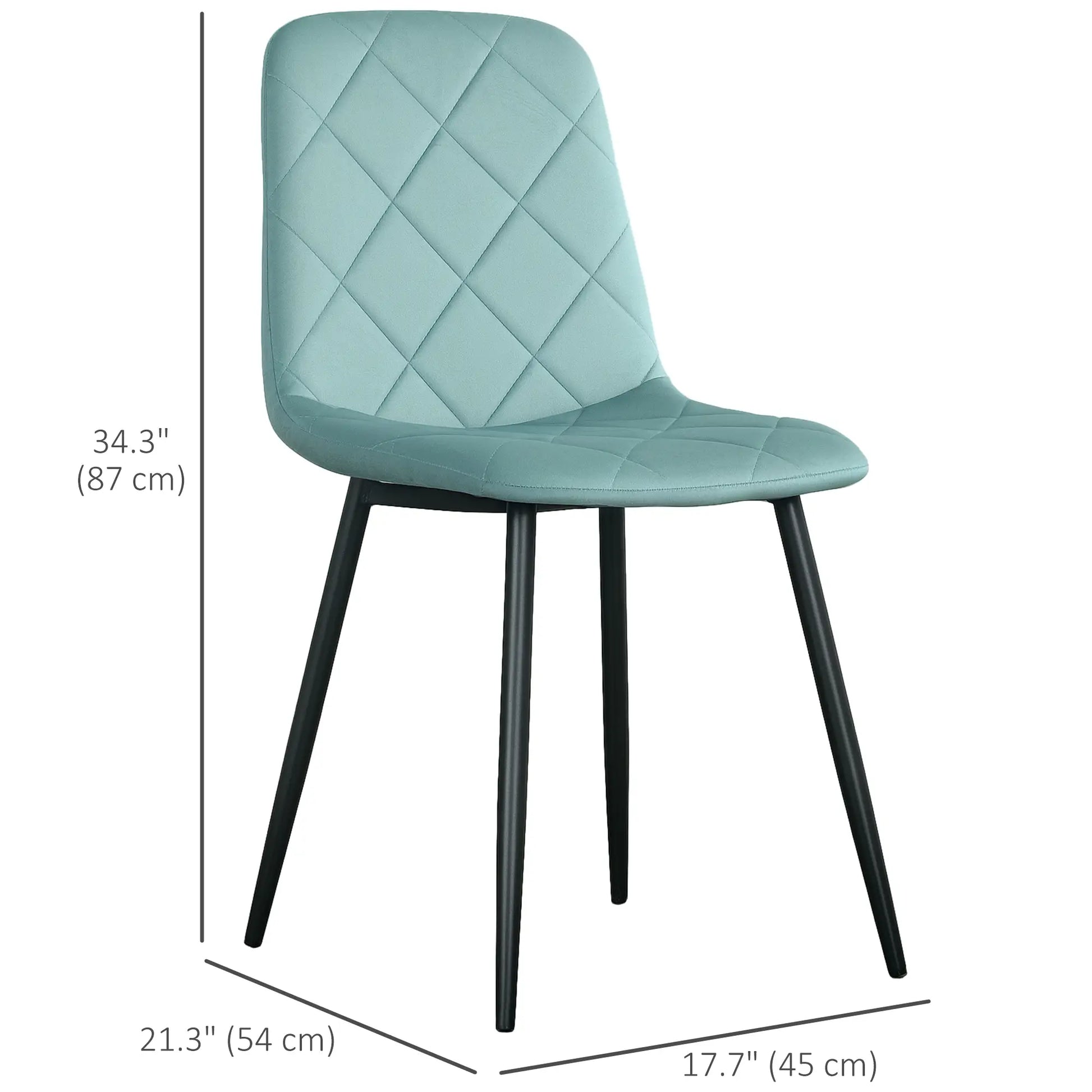 Upholstered Dining Chairs Set of 4, Steel Legs, Modern Kitchen Chair, Green Dining Chairs at Gallery Canada