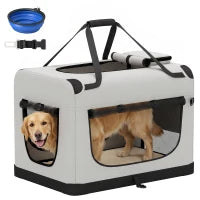 Soft Sided Pet Carrier Bag for Extra Large Dogs, Light Grey