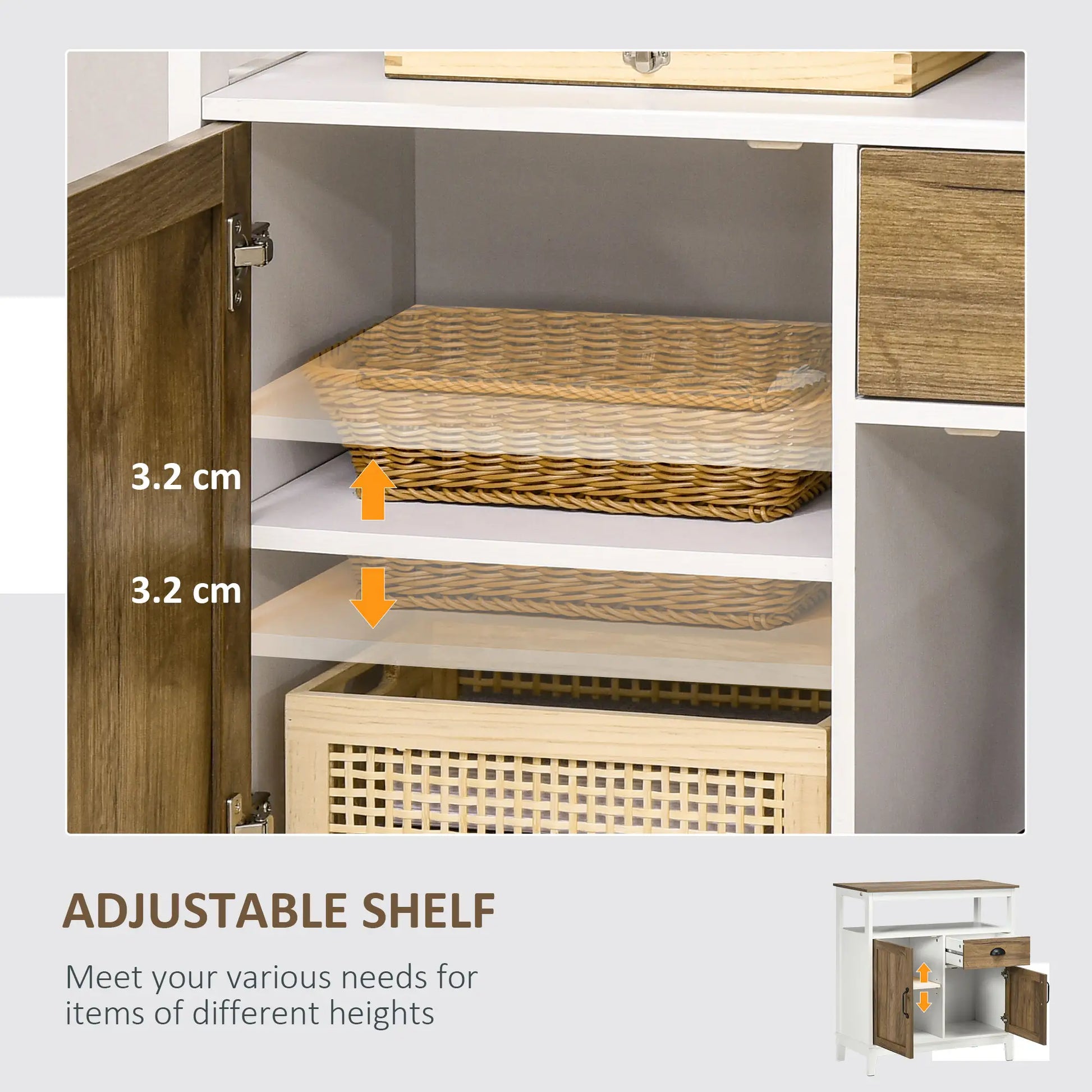 Storage Cabinet, Freestanding Sideboard with Doors, Drawer, for Dining, Living, Bedroom Storage Cabinets at Gallery Canada