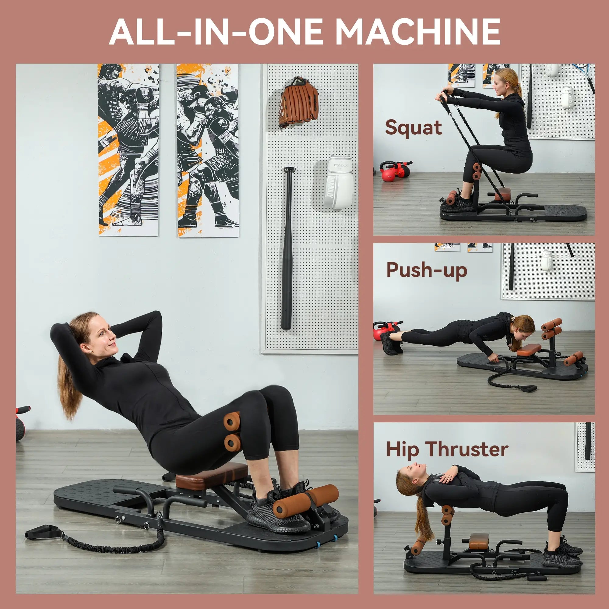 Foldable Sissy Squat Machine, Hip Thrust Machine, Glute Workout Equipment Squat Machine at Gallery Canada