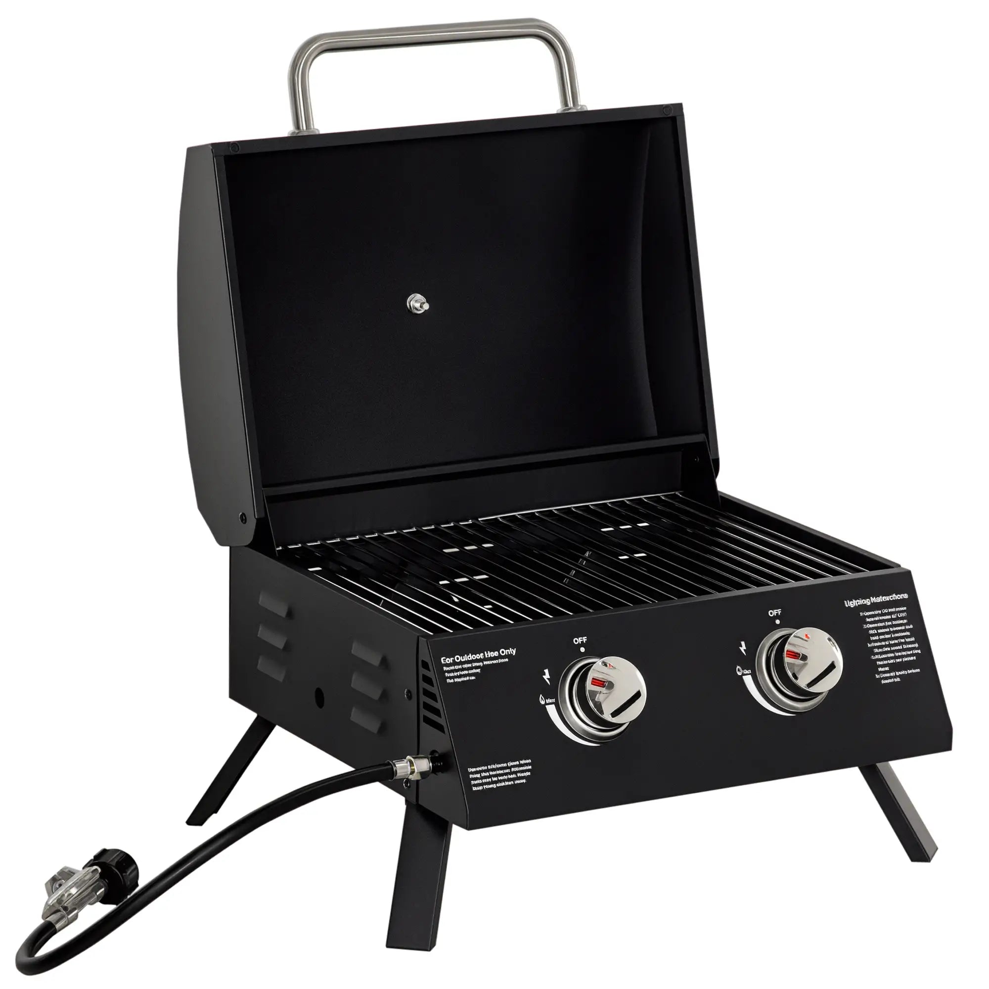 2 Burner Propane Gas Grill, Portable Tabletop BBQ, Black Propane Gas Grills Black at Gallery Canada
