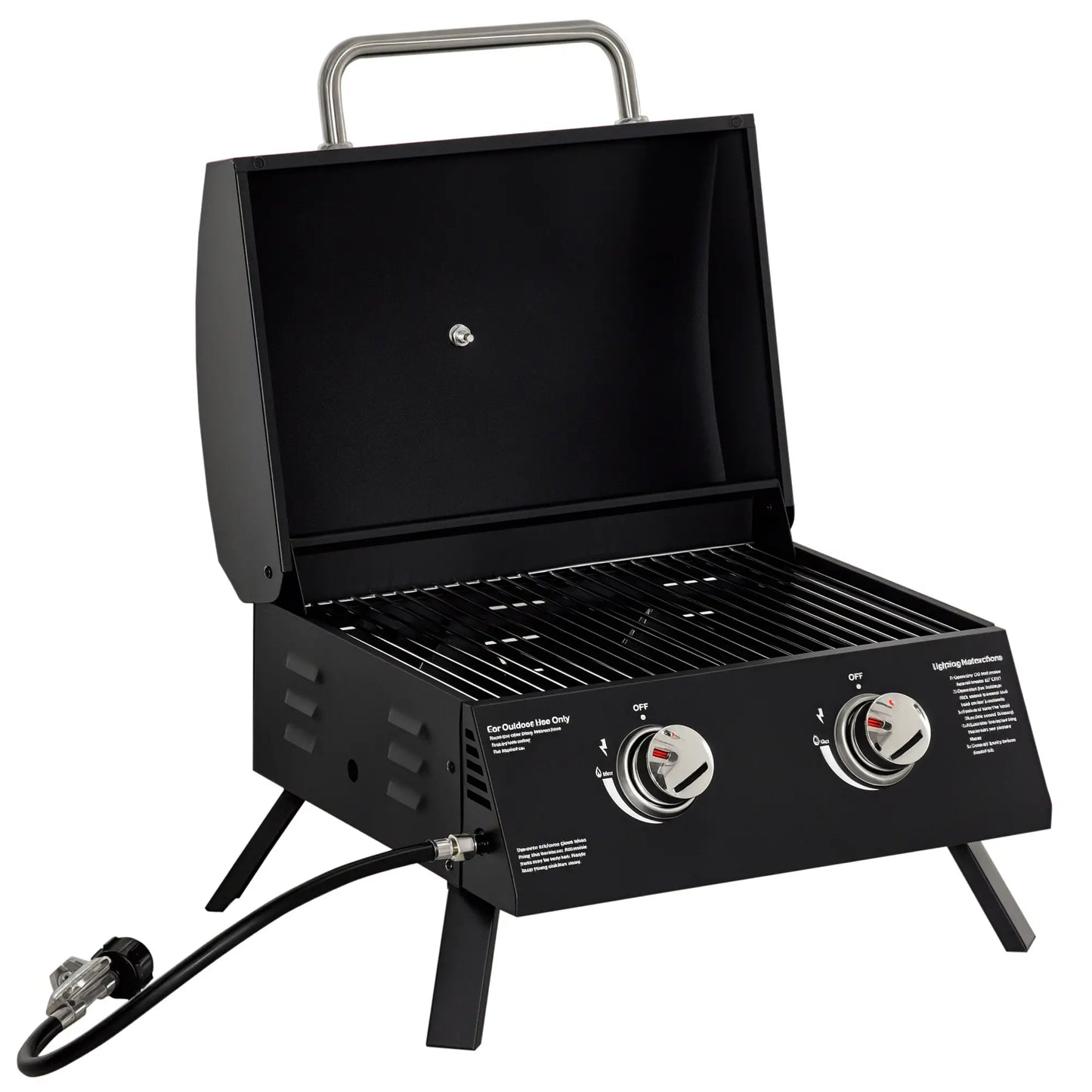 2 Burner Propane Gas Grill, Portable Tabletop BBQ, Black Propane Gas Grills Black at Gallery Canada