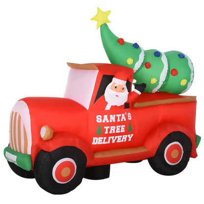 6ft Inflatable Santa Claus Driving Truck with LED Lights, Outdoor Yard Display Christmas Inflatables at Gallery Canada