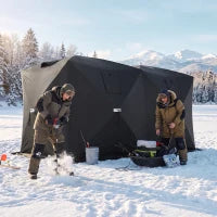 4 Person Pop-Up Ice Fishing Tent, Portable Shelter, Black