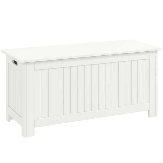 Large Storage Box Storage Trunk Cabinet Container with Lid and 2 Safety Hinges, White Storage Cabinets White at Gallery Canada