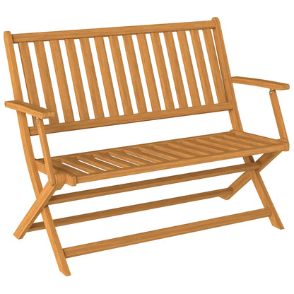 46.5" Foldable Wood Outdoor Bench, Backrest, Armrests, Teak Patio Chairs at Gallery Canada