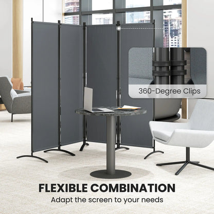 Folding Room Divider, Privacy Screen, 5.6FT Tall, Dark Grey Side Awnings at Gallery Canada