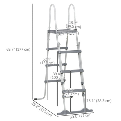 Above Ground Pool Ladder, 70", Fits 48" Pool Wall, Grey Outdoor Swimming Pools & Hot Tubs at Gallery Canada
