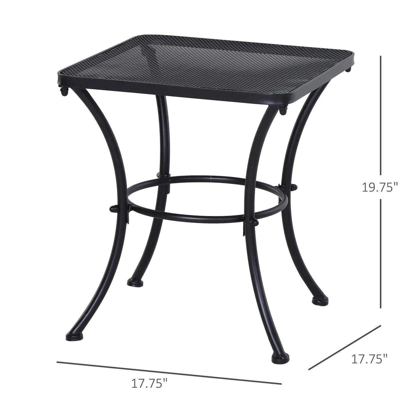 18"x18"x20" Square Metal Bistro Table, Outdoor Patio Coffee Desk, Black Outdoor Dining Sets at Gallery Canada
