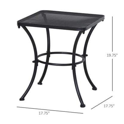 18"x18"x20" Square Metal Bistro Table, Outdoor Patio Coffee Desk, Black Outdoor Dining Sets at Gallery Canada
