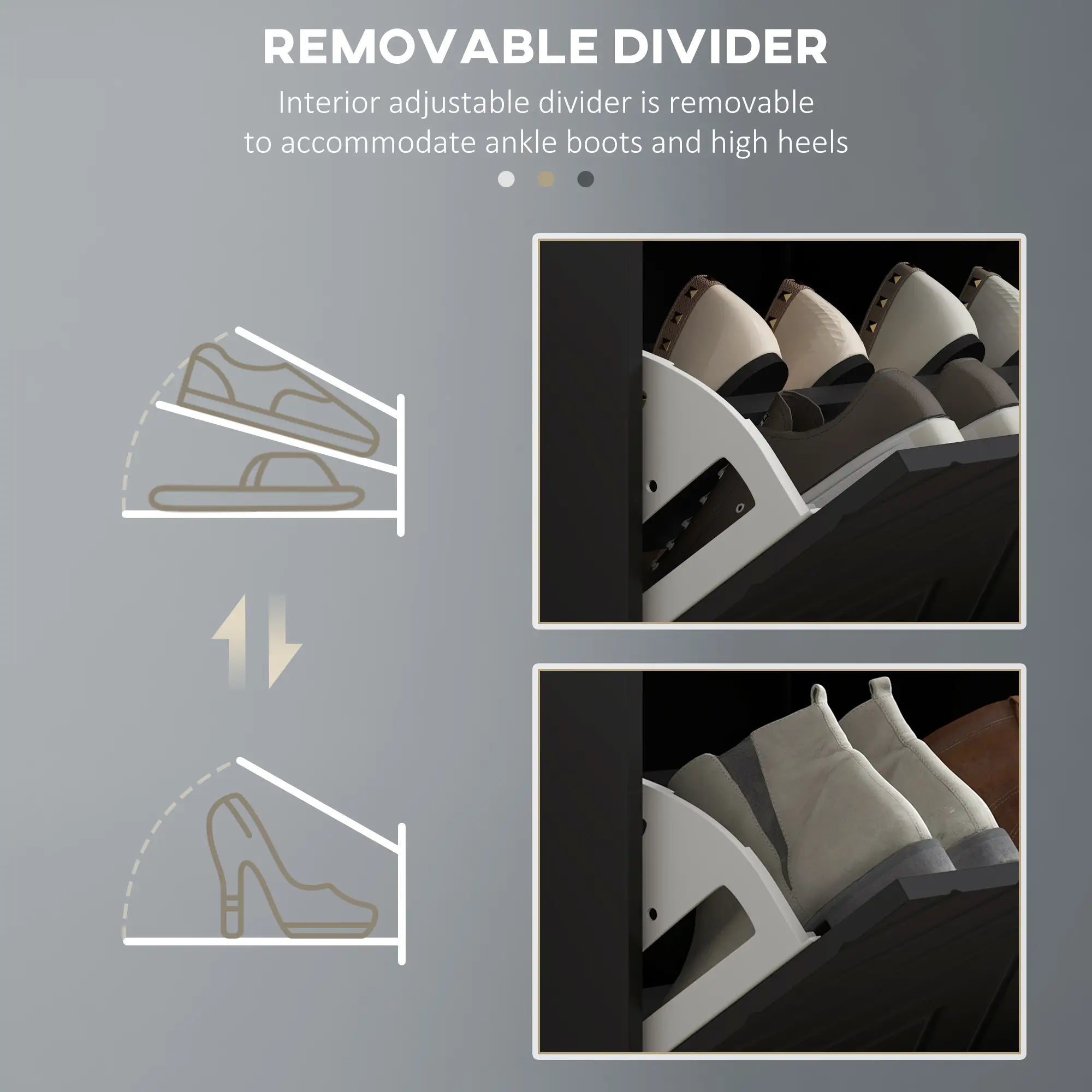 Shoe Storage Bench with Seat, 2 Flip Drawers, 4 Vents, Holds 8 Pairs Shoe Storage Cabinets & Racks at Gallery Canada