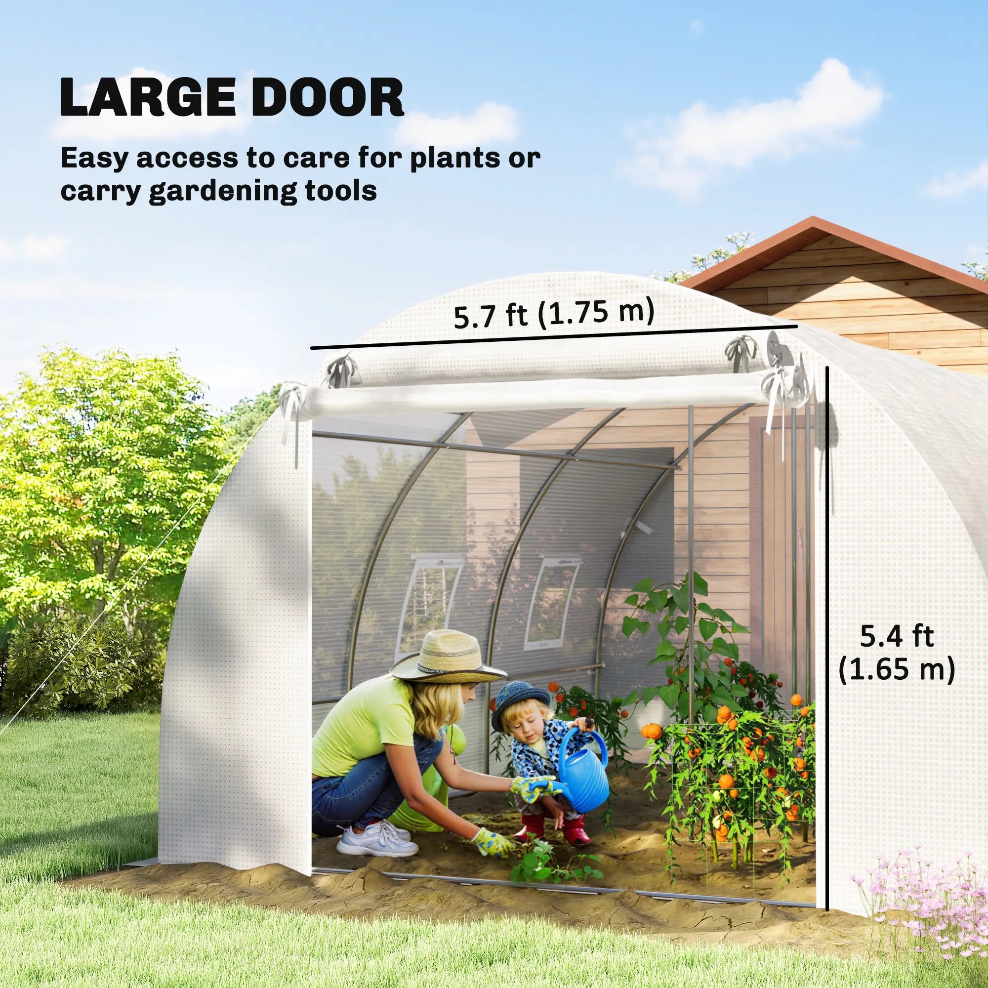 Walk-In Tunnel Greenhouse, 13'x9.8'x6.6', White Tunnel Greenhouses at Gallery Canada