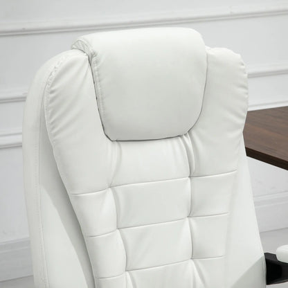7-Point Vibrating Massage Chair, Reclining Office Chair, Adjustable Height, White Executive & Manager Chairs at Gallery Canada