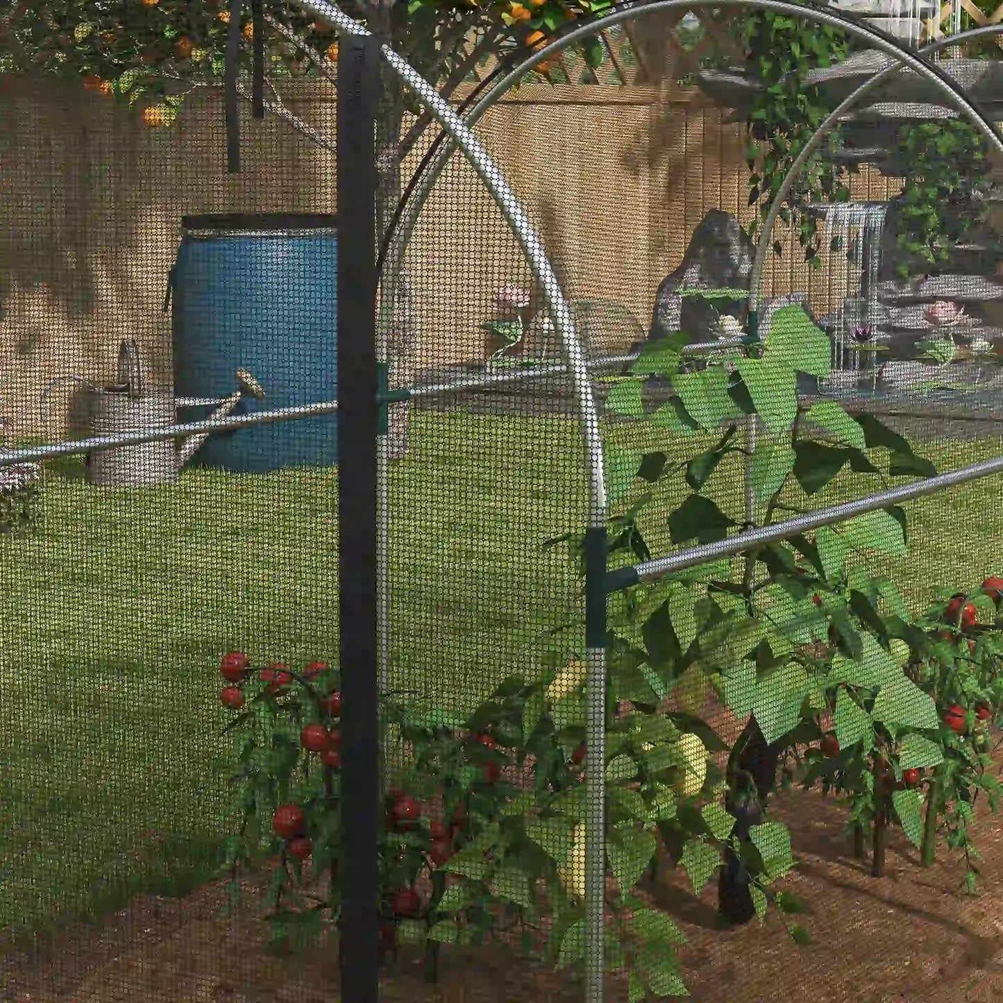 9.8' x 3.9' Crop Cage, Mesh Plant Protection Tent, Galvanised Steel Frame Greenhouses at Gallery Canada