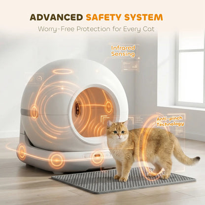 72L Automatic Self Cleaning Litter Box, App Control, Odor Noise Safety Sensors Cat Litter Box Enclosures at Gallery Canada