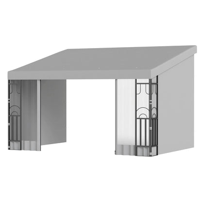 10' x 13' Wall Pergola, Outdoor Gazebo, 2 Curtains, 2 Nettings, UV Resistant, Light Grey Pergolas Light Grey at Gallery Canada
