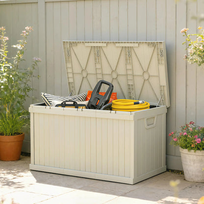 70 Gallon Resin Deck Box, Waterproof Outdoor Storage Container Patio Storage Boxes at Gallery Canada