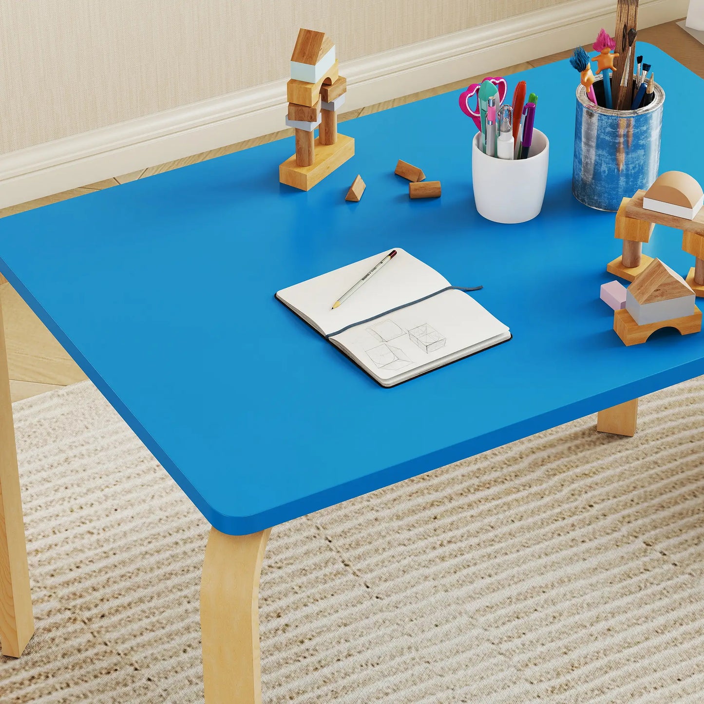 Kids Table And 2 Chair Set, Multi-Activity Furniture, Blue Kids Table Sets at Gallery Canada