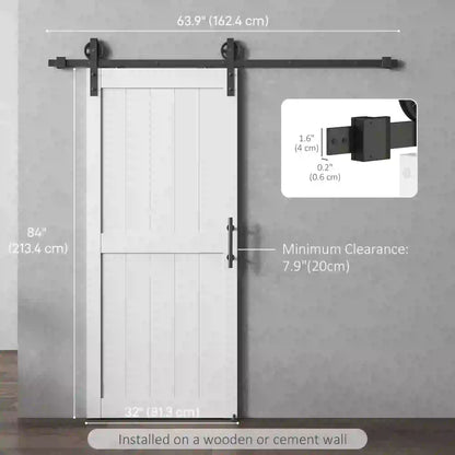 32inx84in Barn Door, Sliding Hardware Kit, Upgraded Rollers, White Door Hardware at Gallery Canada