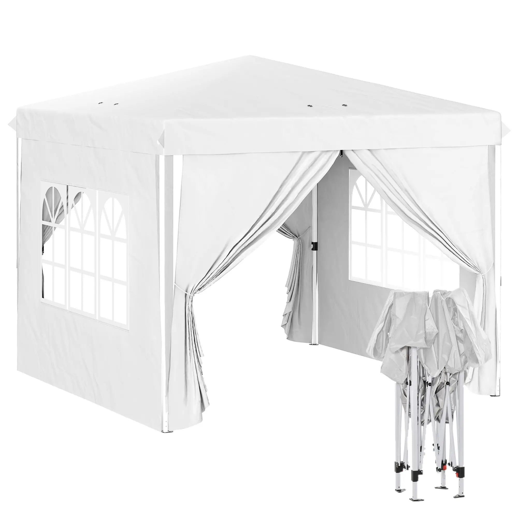 10' x 10' Pop-Up Canopy Tent, Height-Adjustable, Carry Bag Included, White Pop Up Canopies at Gallery Canada