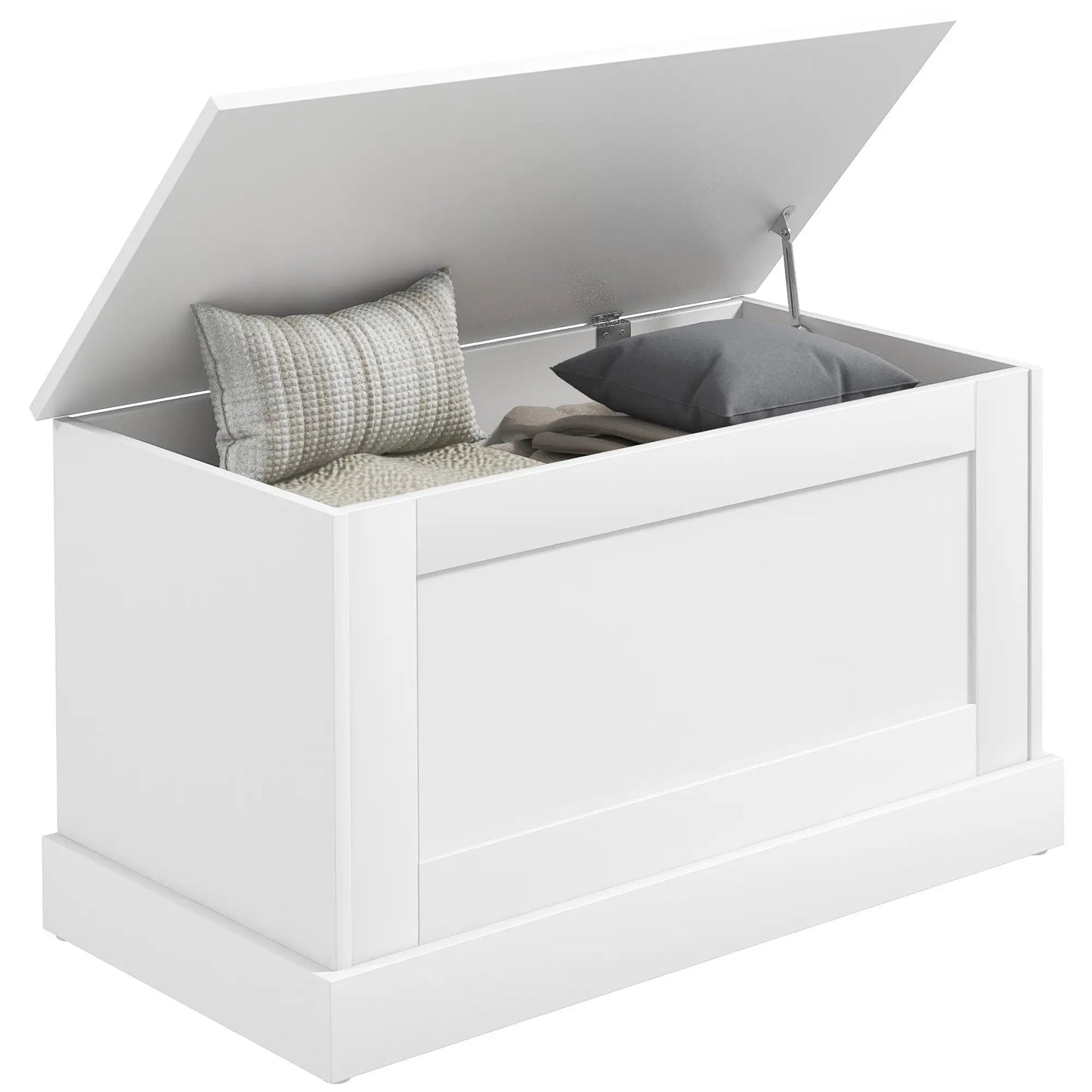 31.5 Inches Storage Chest, Wooden Box, Wood Grain, White Storage Cabinets at Gallery Canada
