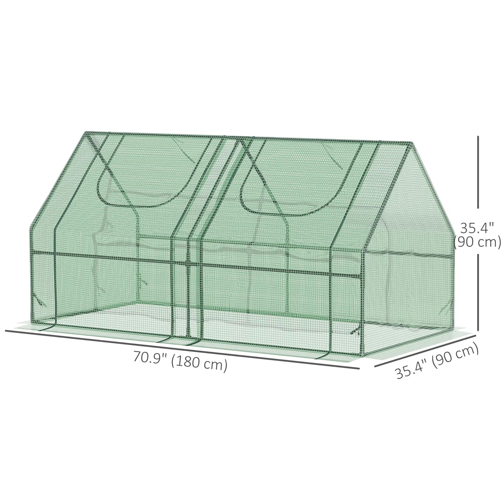 6' x 3' x 3' Portable Mini Greenhouse, Steel Frame, 2 PE Covers, Dark Green Mini Greenhouses at Gallery Canada