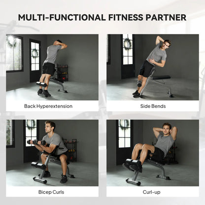 Hyperextension Bench, Height Adjustable, 38" x 26.8" x 27.2-43.3", Silver Tone Strength Training Equipment at Gallery Canada