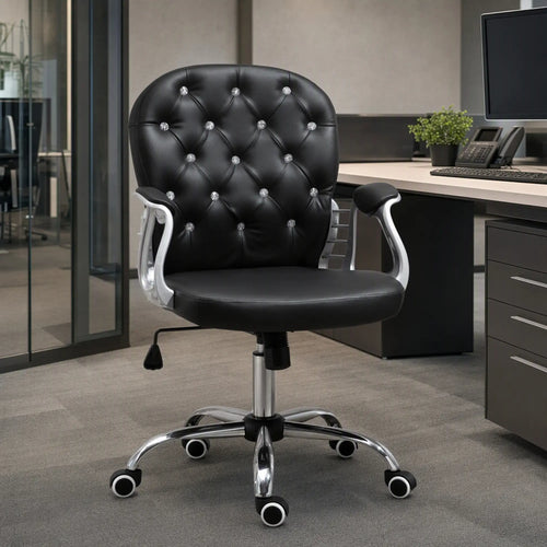 Ergonomic Office Chair, Adjustable Height, Padded Seat, Black